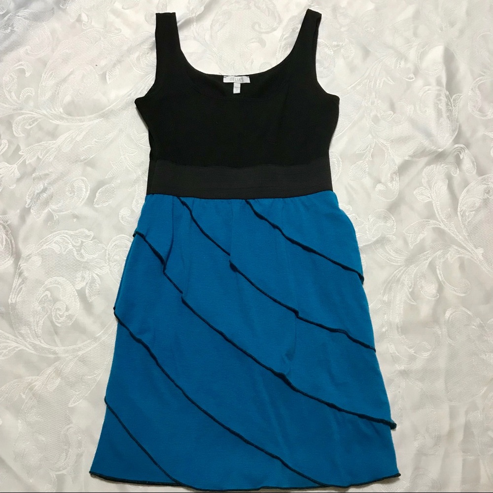 Blue Ruffled Bodycon Dress